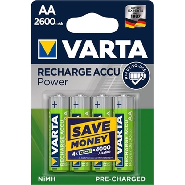 Akkuparisto Varta Recharge Accu AA HR06 2600mAh 4kpl