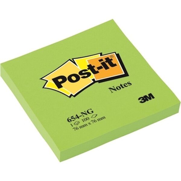Viestilappu Post-it 654 76x76mm neonvihreä