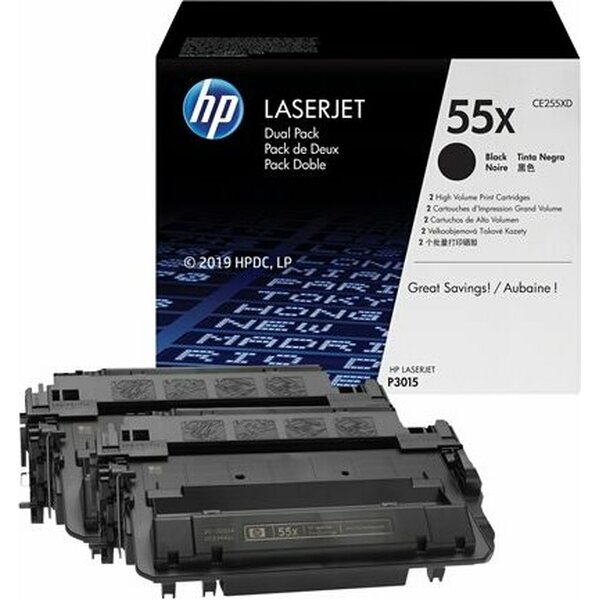 Värikasetti HP 55x CE255XD musta 2kpl pakkaus