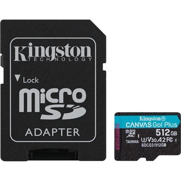 Muistikortti 512gb microSD + SD adapteri