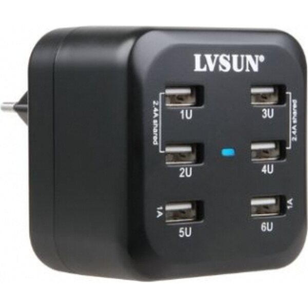 Verkkolaturi usb 6-porttinen 36w 7,2A