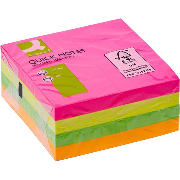 Viestilappukuutio Q-C 76x76mm neon 320 lappua SFC